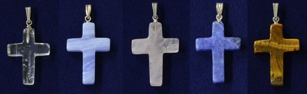 Kreuzhänger aus Kristallen (5 Varianten)